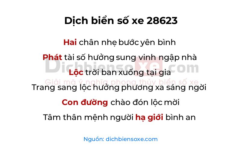 Dịch thơ biển số 28623