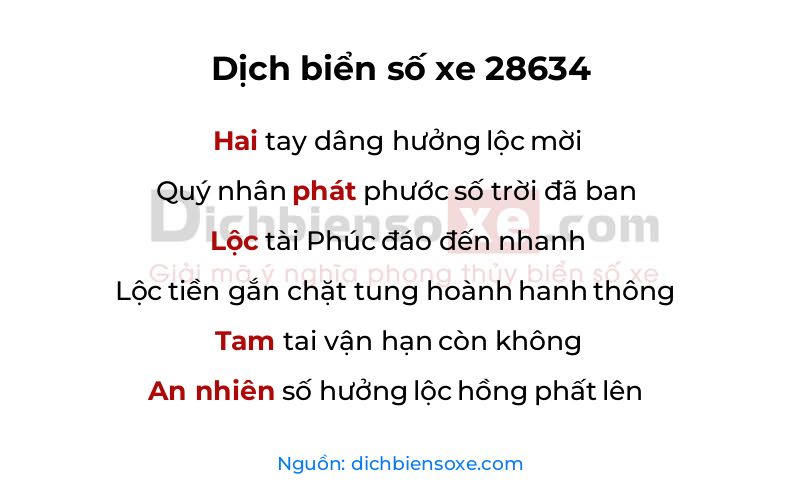 Dịch thơ biển số 28634