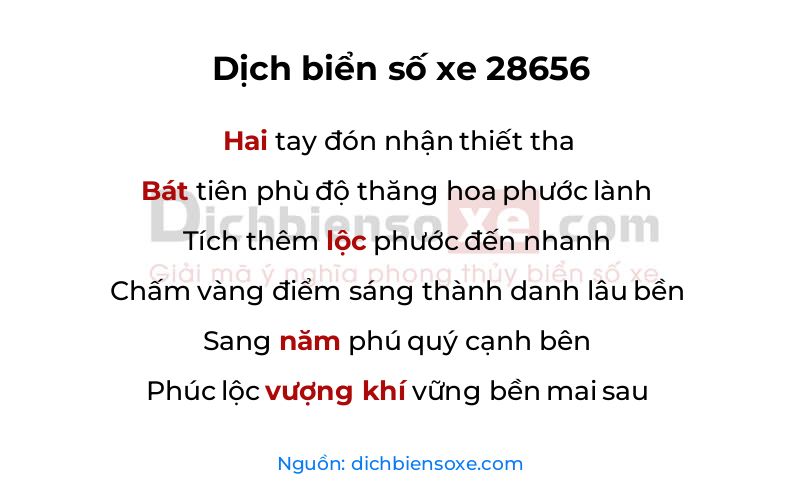Dịch thơ biển số 28656