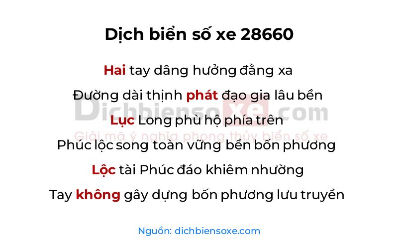 Dịch thơ biển số 28660