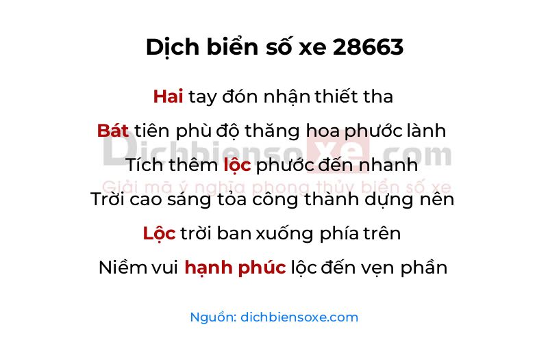 Dịch thơ biển số 28663