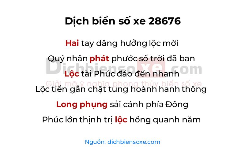 Dịch thơ biển số 28676