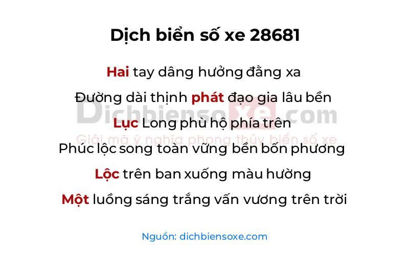 Dịch thơ biển số 28681