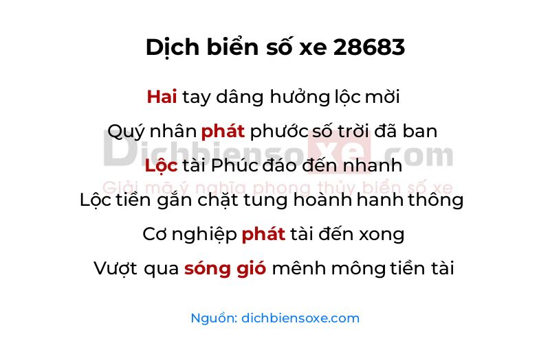 Dịch thơ biển số 28683
