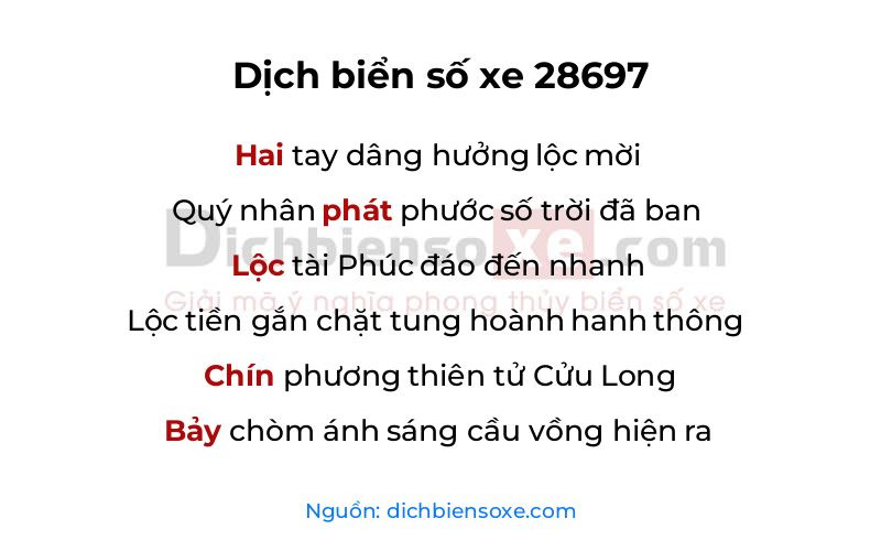 Dịch thơ biển số 28697