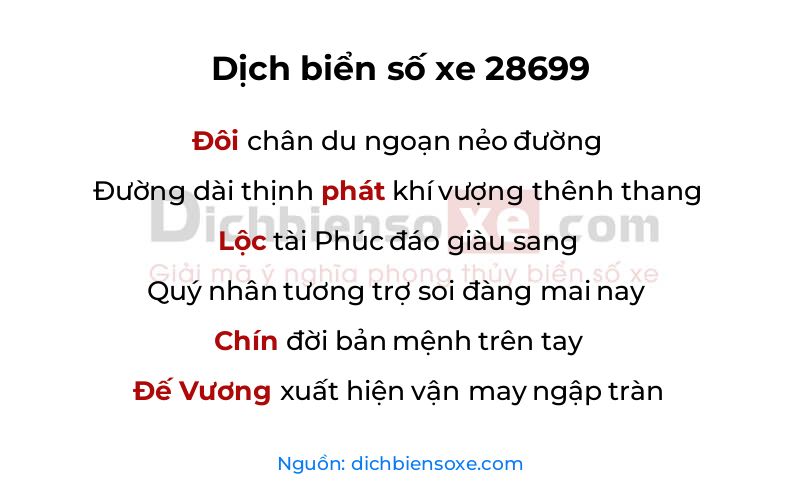 Dịch thơ biển số 28699