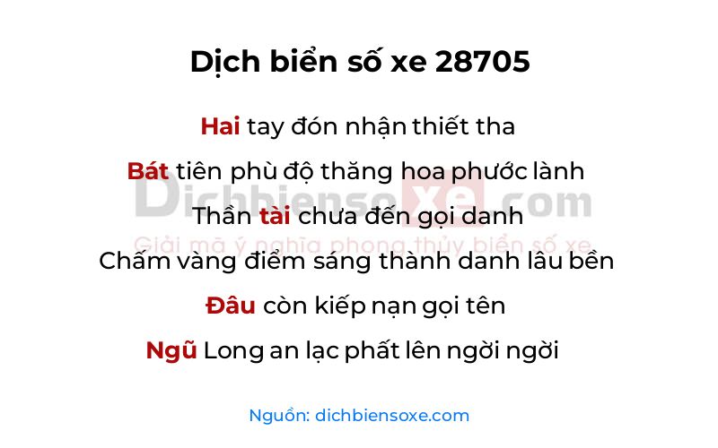 Dịch thơ biển số 28705