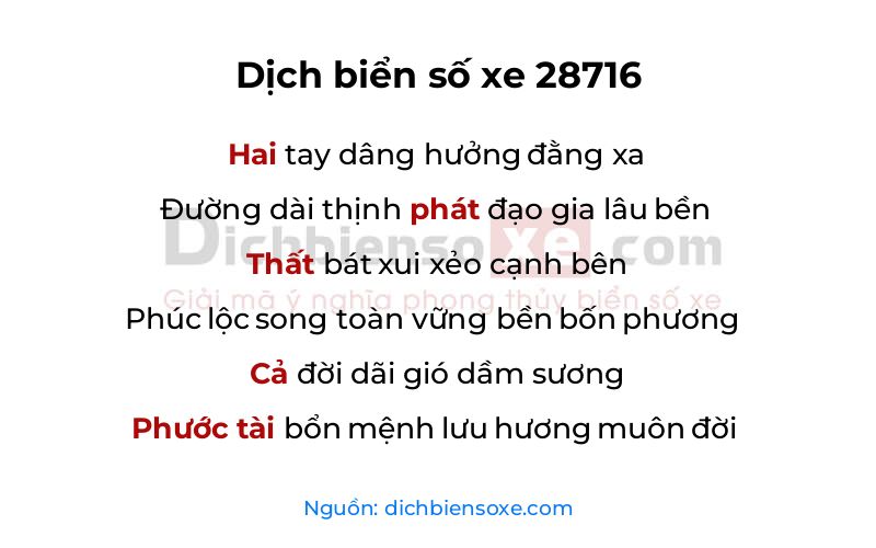 Dịch thơ biển số 28716