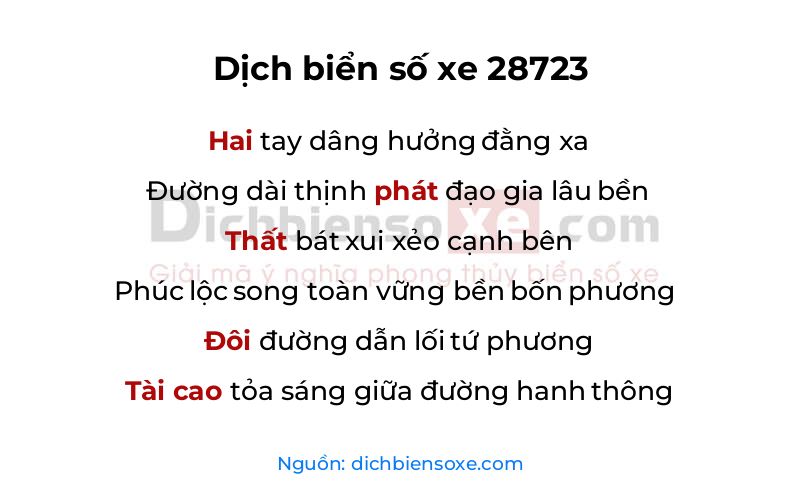 Dịch thơ biển số 28723