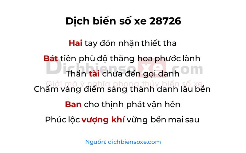 Dịch thơ biển số 28726