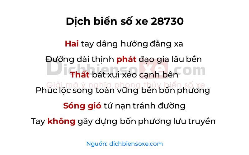 Dịch thơ biển số 28730