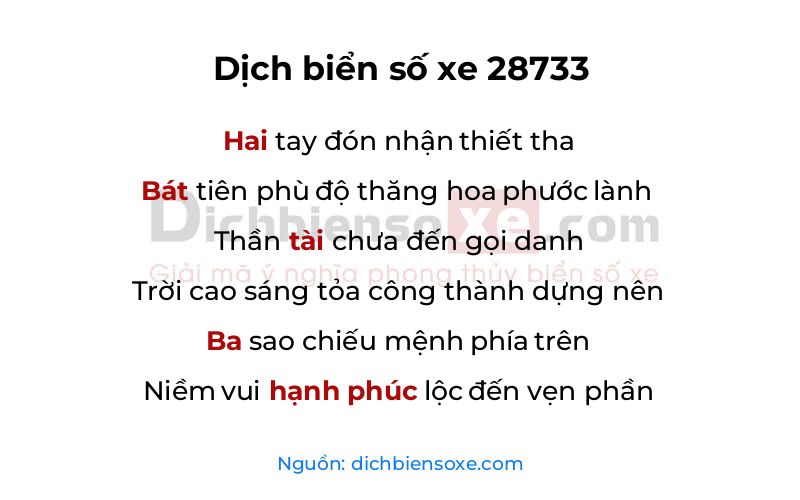 Dịch thơ biển số 28733