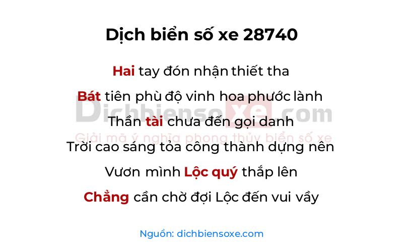 Dịch thơ biển số 28740