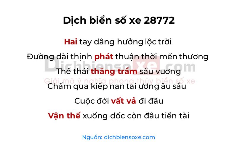 Dịch thơ biển số 28772