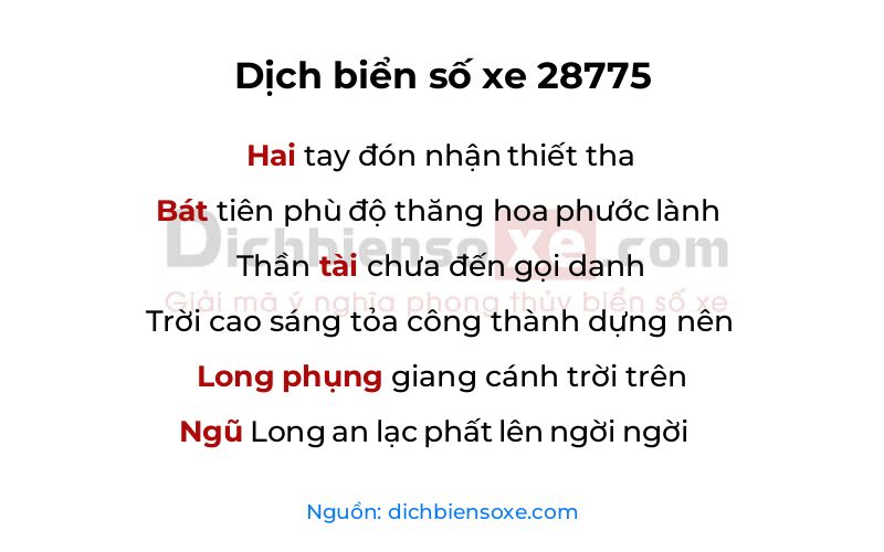 Dịch thơ biển số 28775