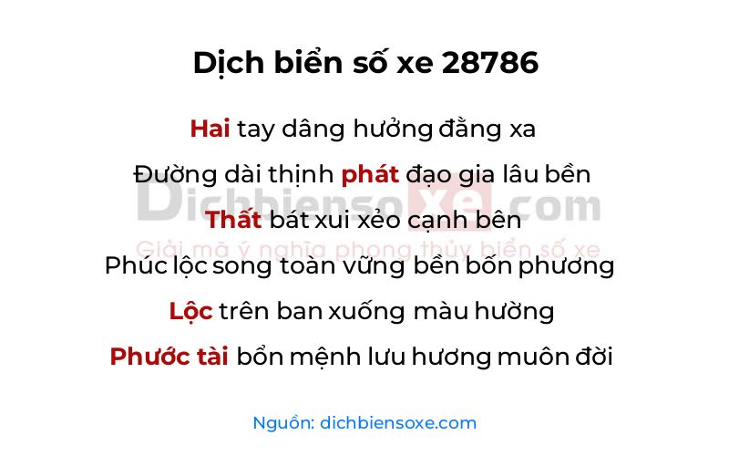 Dịch thơ biển số 28786