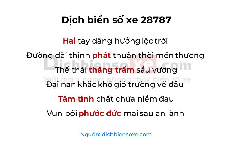 Dịch thơ biển số 28787