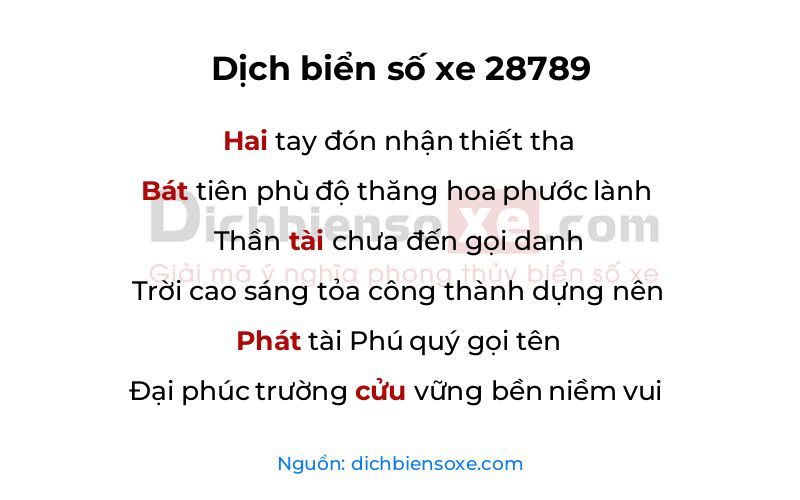 Dịch thơ biển số 28789