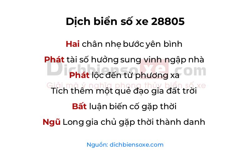 Dịch thơ biển số 28805