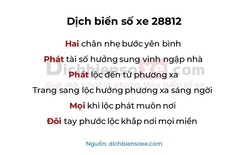 Dịch thơ biển số 28812