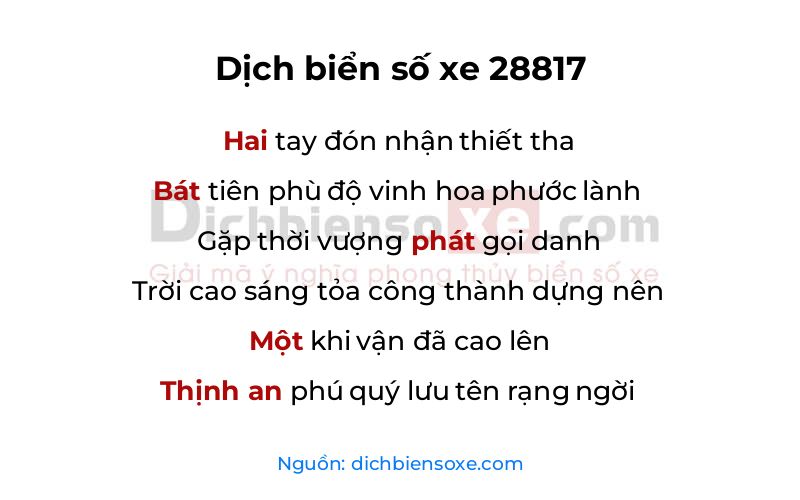 Dịch thơ biển số 28817
