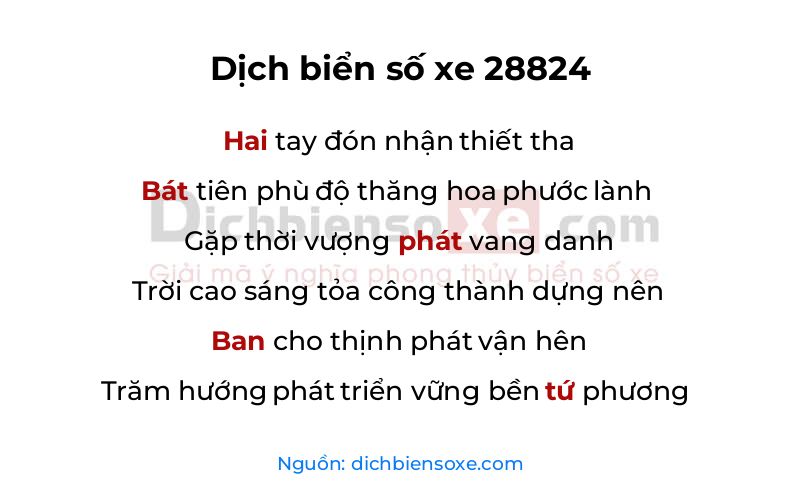 Dịch thơ biển số 28824