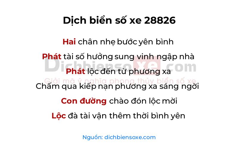 Dịch thơ biển số 28826