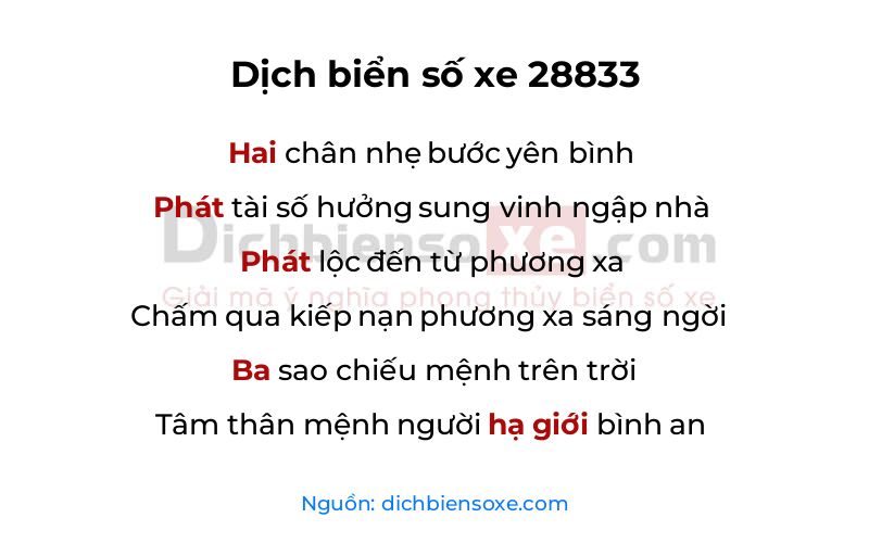 Dịch thơ biển số 28833