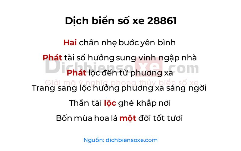 Dịch thơ biển số 28861