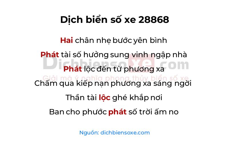 Dịch thơ biển số 28868