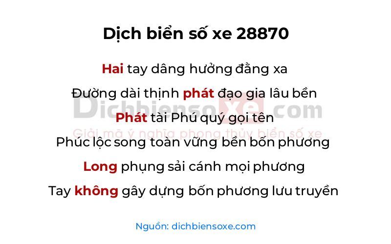 Dịch thơ biển số 28870