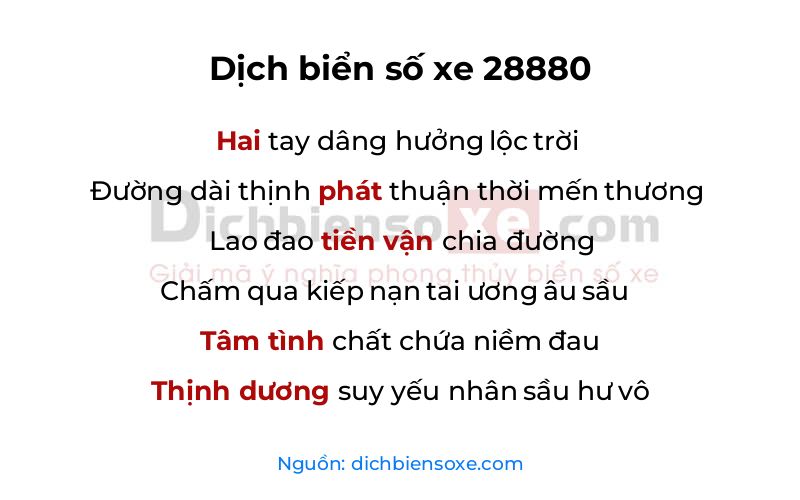 Dịch thơ biển số 28880