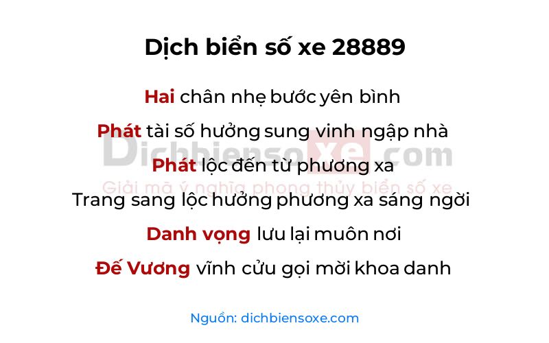 Dịch thơ biển số 28889