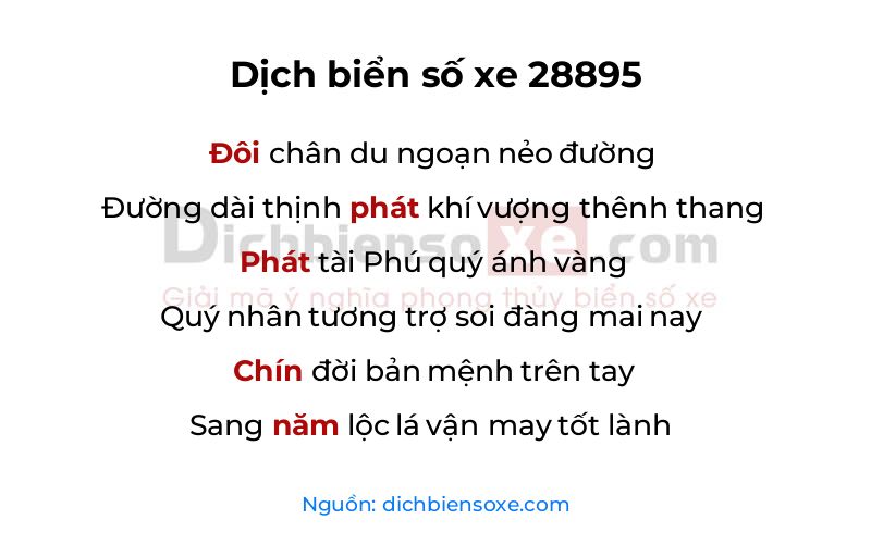 Dịch thơ biển số 28895