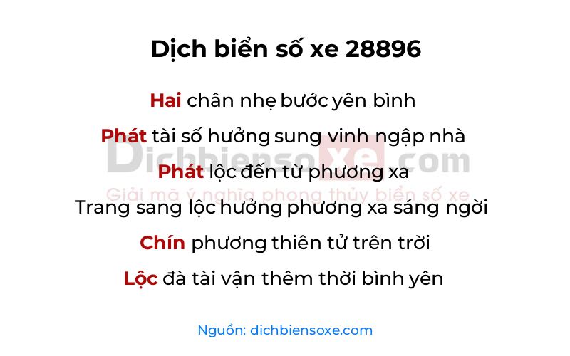 Dịch thơ biển số 28896