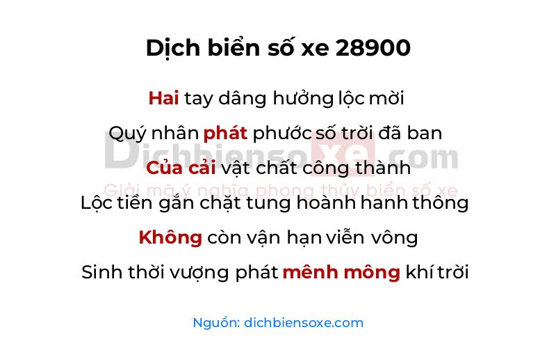 Dịch thơ biển số 28900