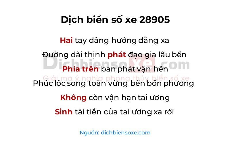Dịch thơ biển số 28905