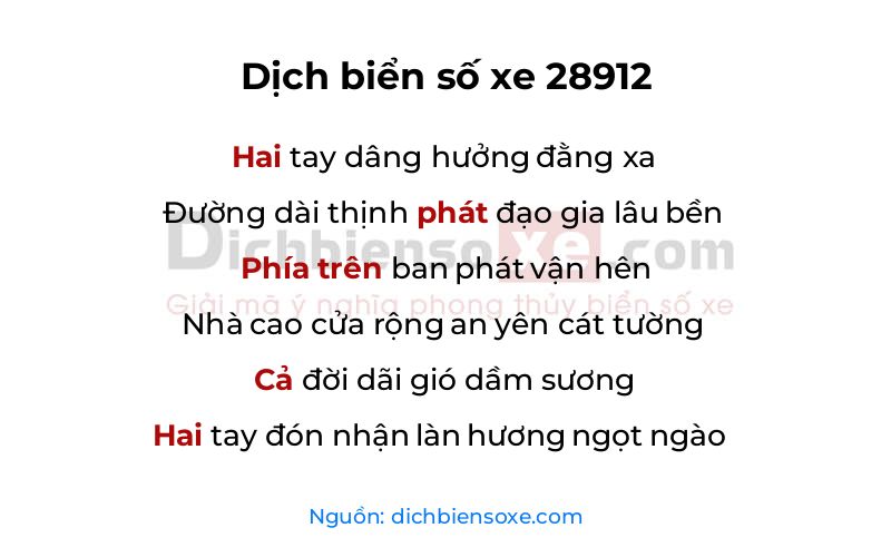 Dịch thơ biển số 28912