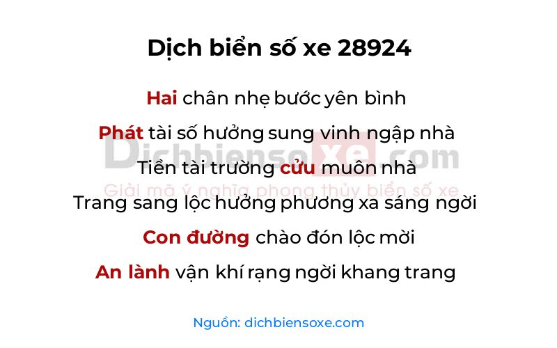 Dịch thơ biển số 28924