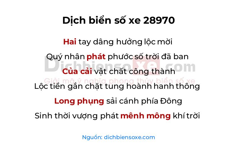 Dịch thơ biển số 28970