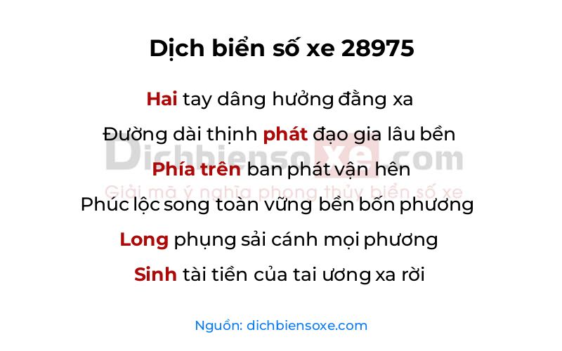 Dịch thơ biển số 28975