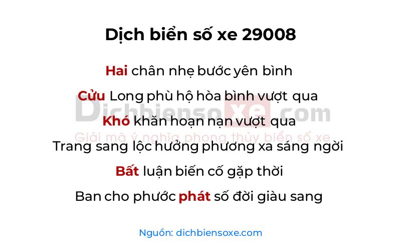 Dịch thơ biển số 29008