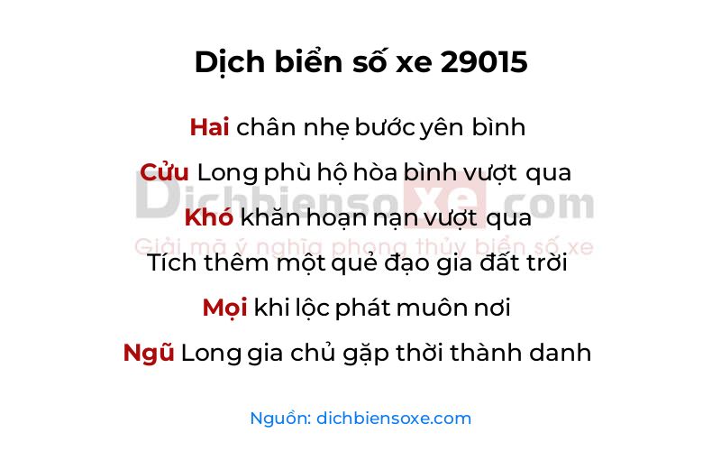Dịch thơ biển số 29015