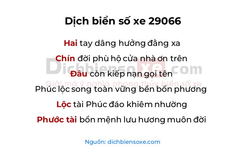 Dịch thơ biển số 29066