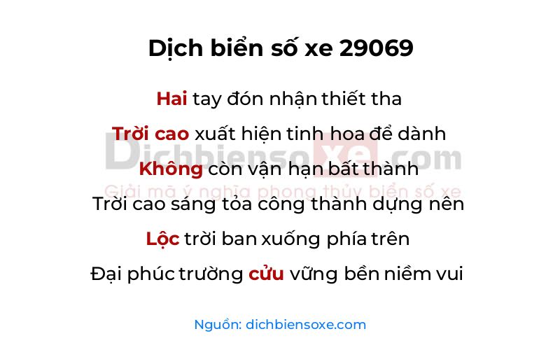 Dịch thơ biển số 29069