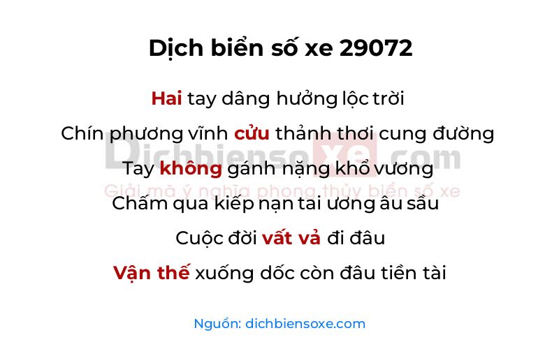 Dịch thơ biển số 29072