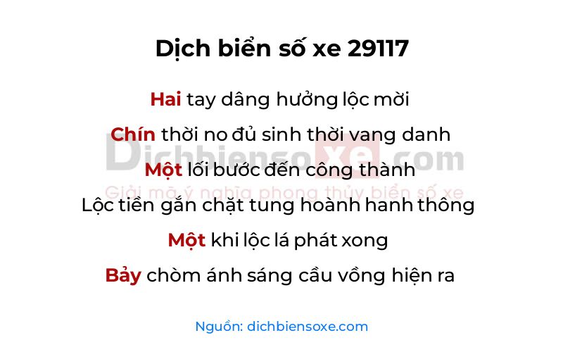 Dịch thơ biển số 29117