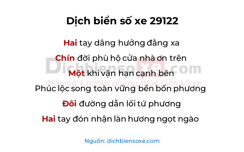Dịch thơ biển số 29122