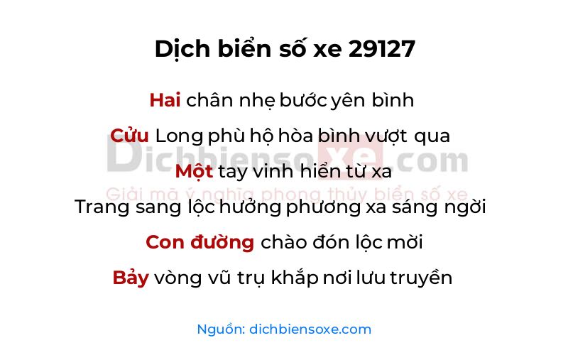 Dịch thơ biển số 29127