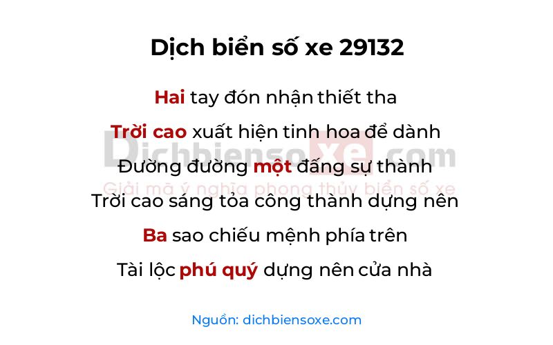 Dịch thơ biển số 29132